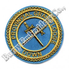 Masonic Regalia Sword Round Shape Hands Embroidery Blazer Badge